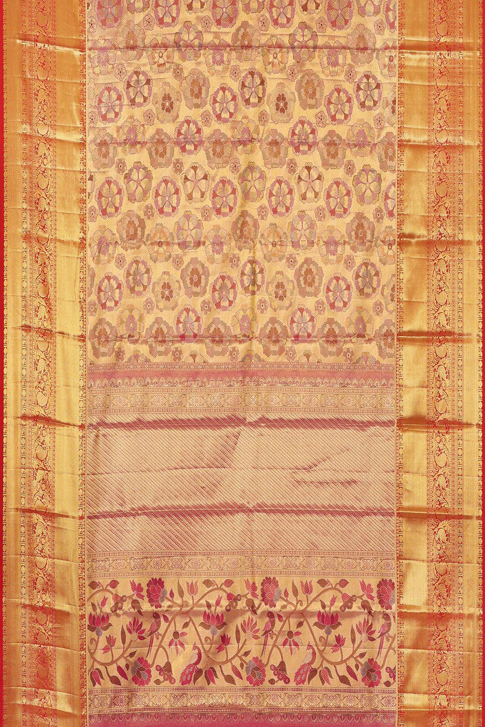Image of Kanchipattu An Ethereal Gold/Pink Saree