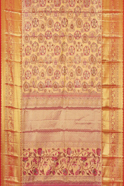 Collection of Kanchipattu An Ethereal Gold/Pink Saree in a gallery layout