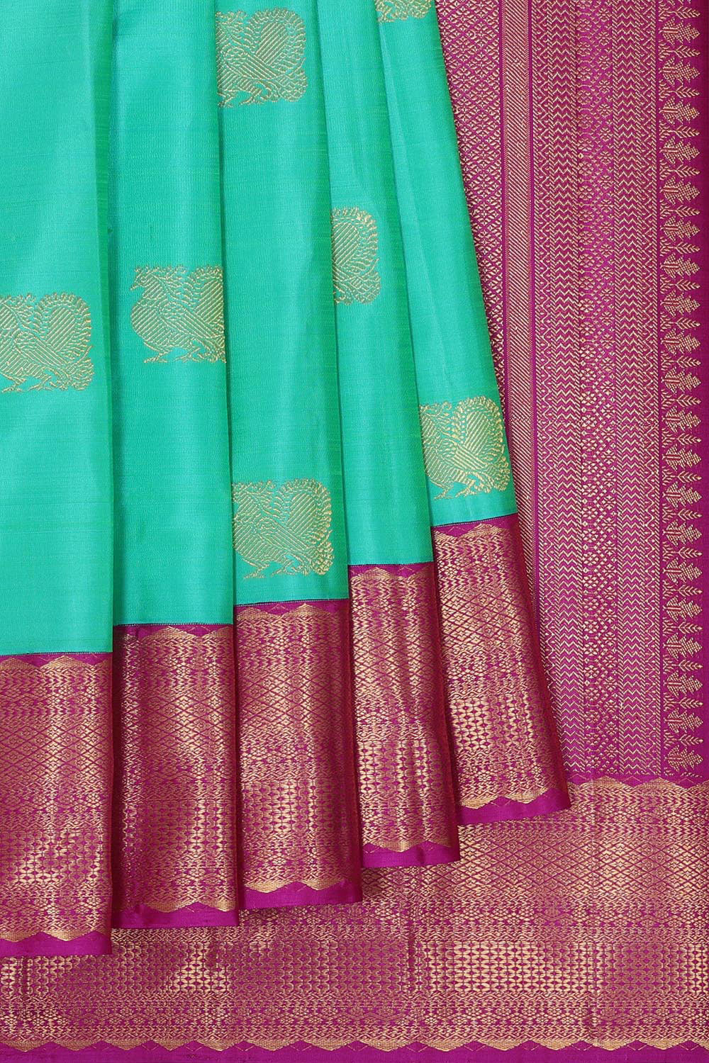 Kanchipattu Sea Green Saree