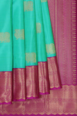 Image of Kanchipattu Sea Green Saree