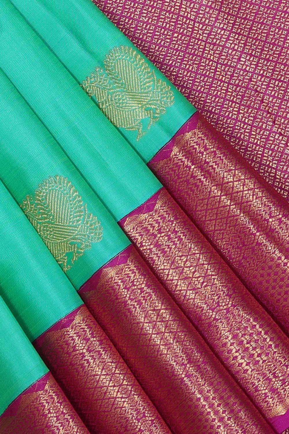 Kanchipattu Sea Green Saree