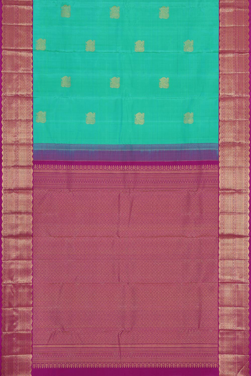 Kanchipattu Sea Green Saree