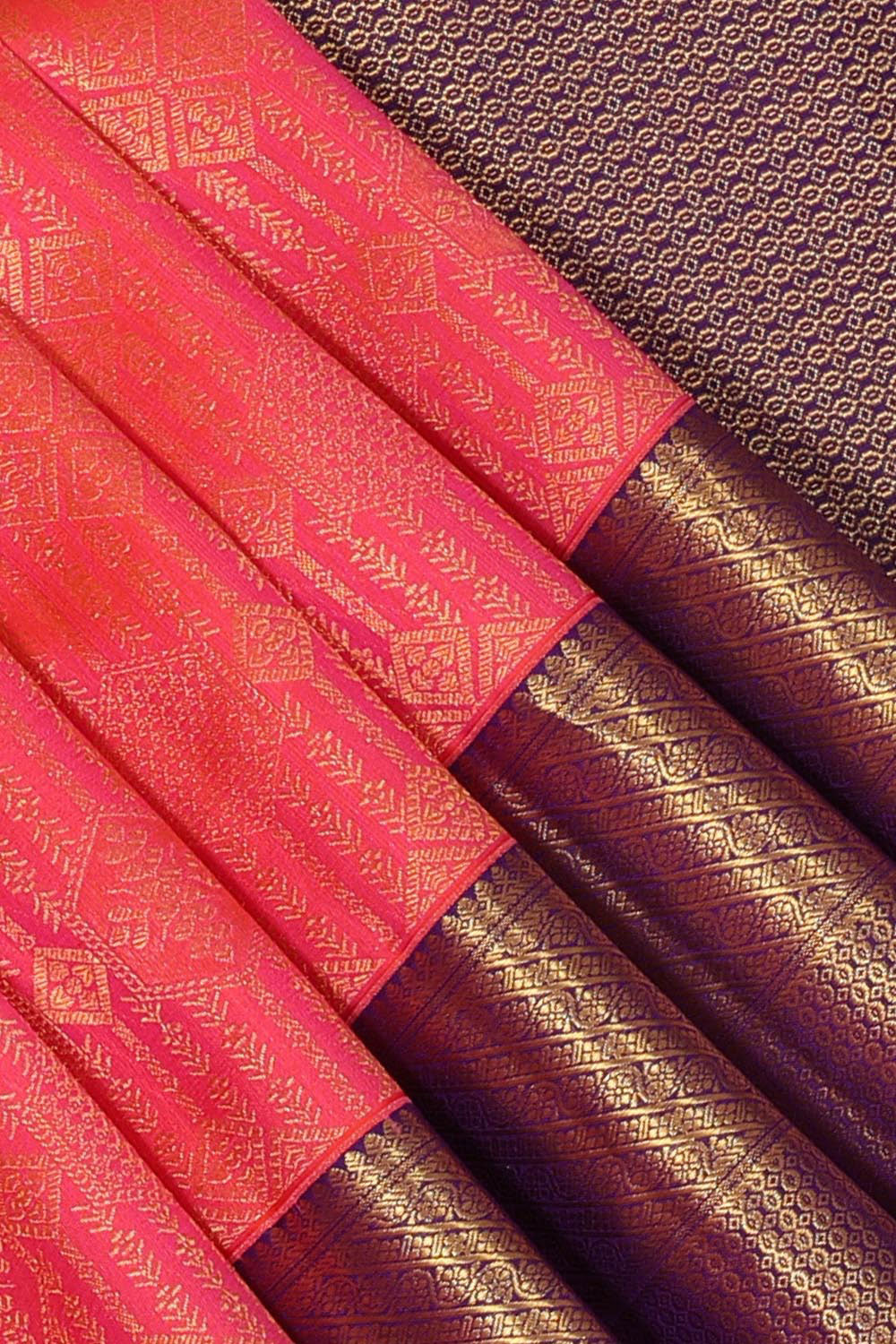 Kanchipattu Fuchsia-Pink Saree