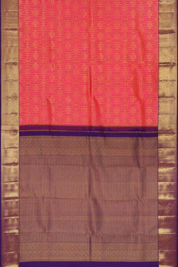 Collection of Kanchipattu Fuchsia-Pink Saree in a gallery layout