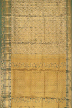 Image of Kanchipattu An Ethereal Gold/Teal Blue Saree