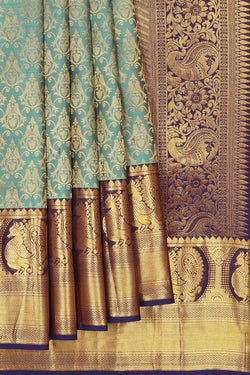 Collection of Kanchipattu Sea Green Saree in a gallery layout