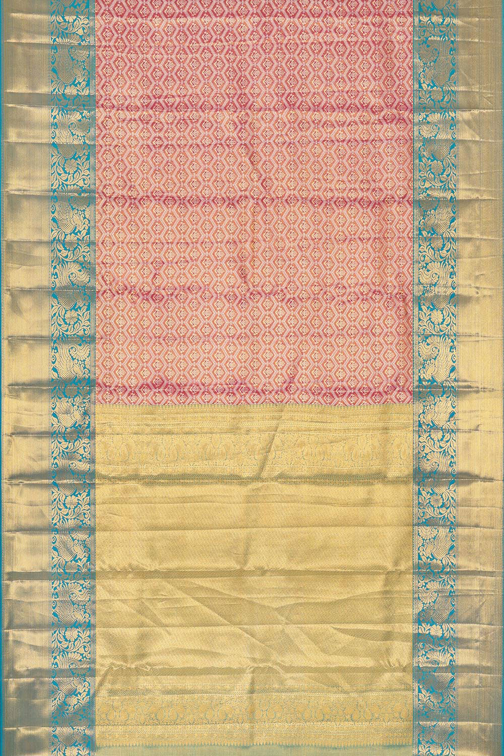 Image of Kanchipattu An Ethereal Gold/Pink Saree