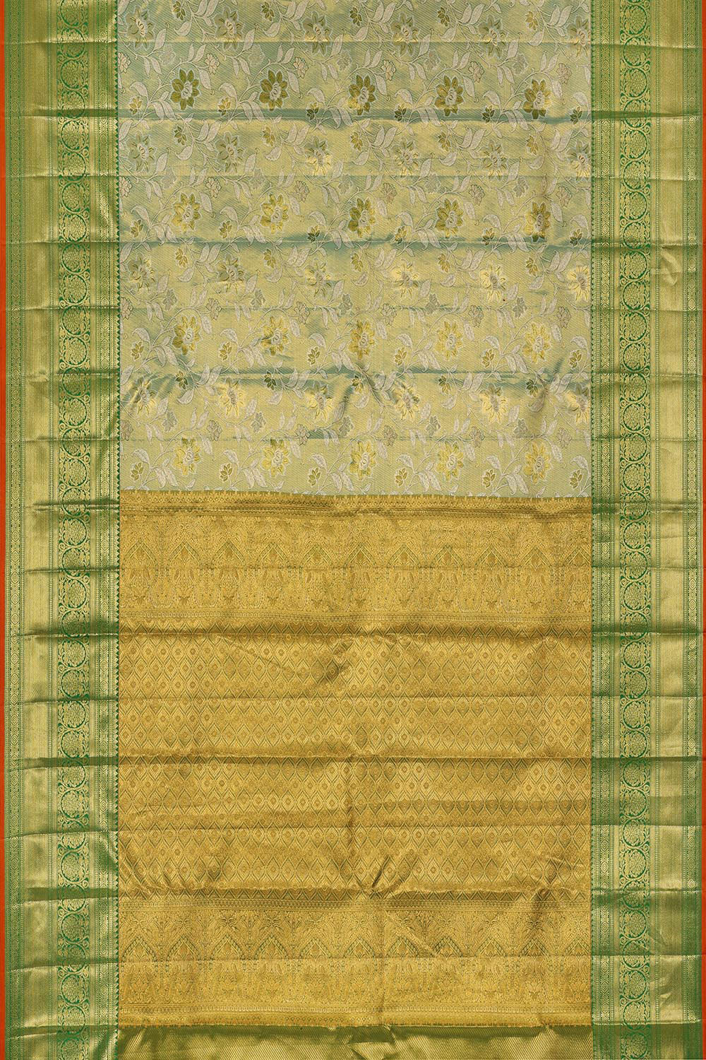 Collection of Kanchipattu An Ethereal Green Saree in a gallery layout