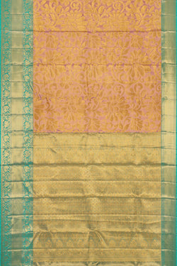 Image of Kanchipattu An Ethereal Pearl Gold/Pink Saree