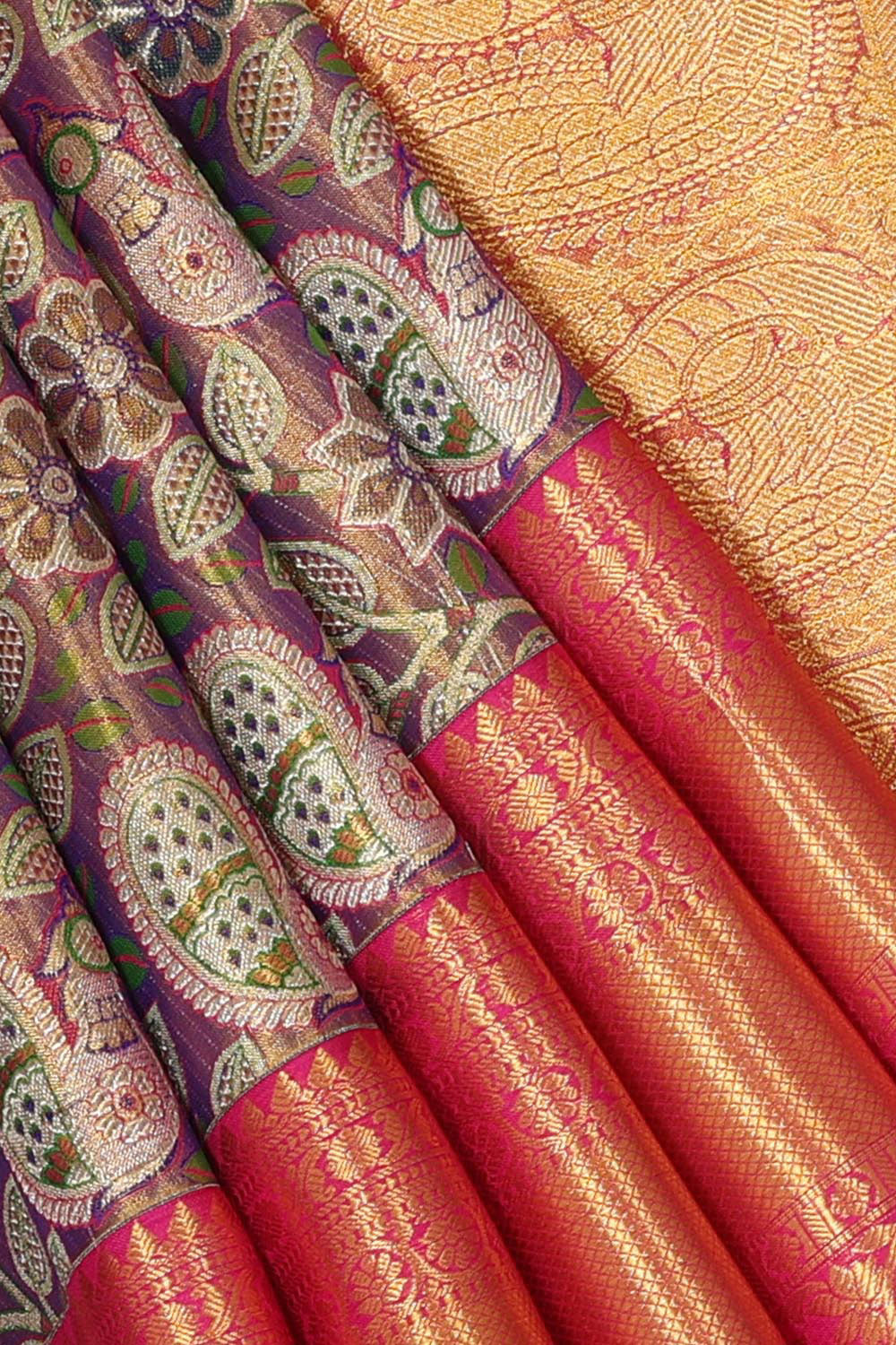 Collection of Kanchipattu An Ethereal Lavender Saree in a gallery layout