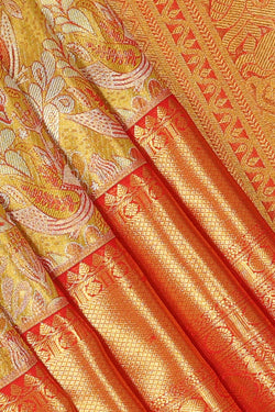 Image of Kanchipattu Gold/Yellow Saree