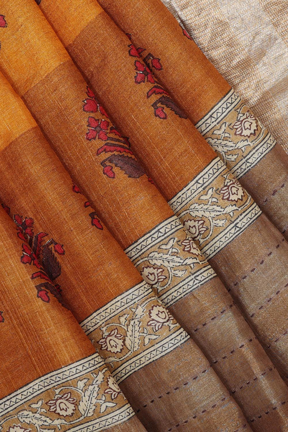 Image of Tussar Floral Printed Saree