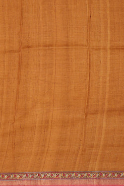 Image of Tussar Embroidered Mustard Saree