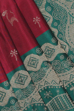 Collection of Simple Yet Elegant Maroon Saree in a gallery layout