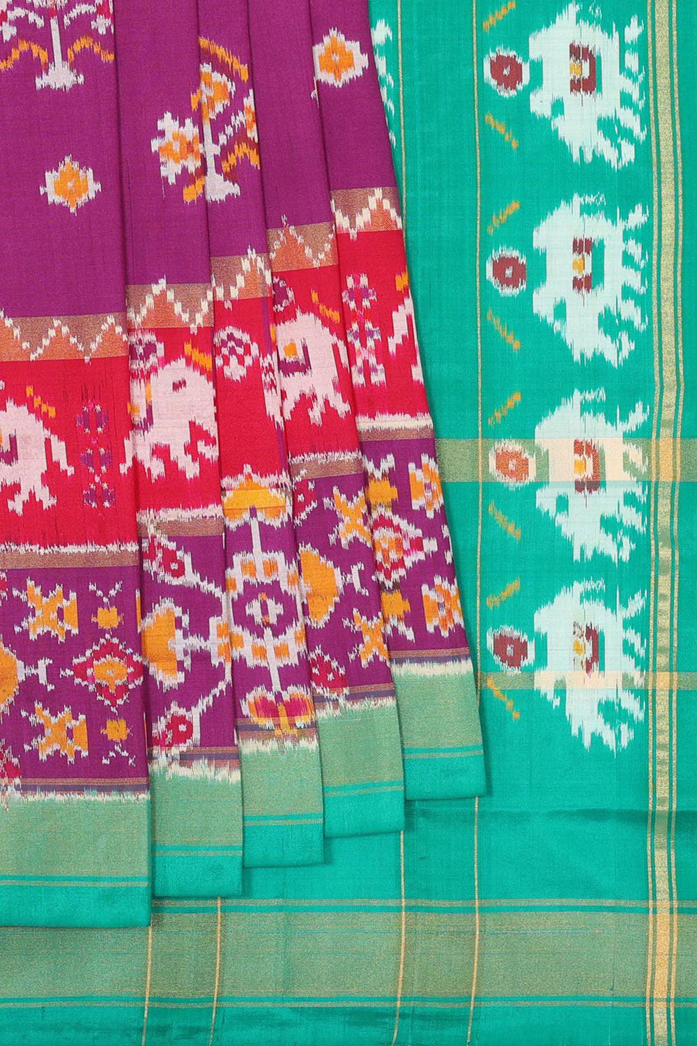 Collection of Pochampally-Silk Violet Saree in a gallery layout