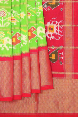 Collection of Pochampally-Silk Green Saree in a gallery layout