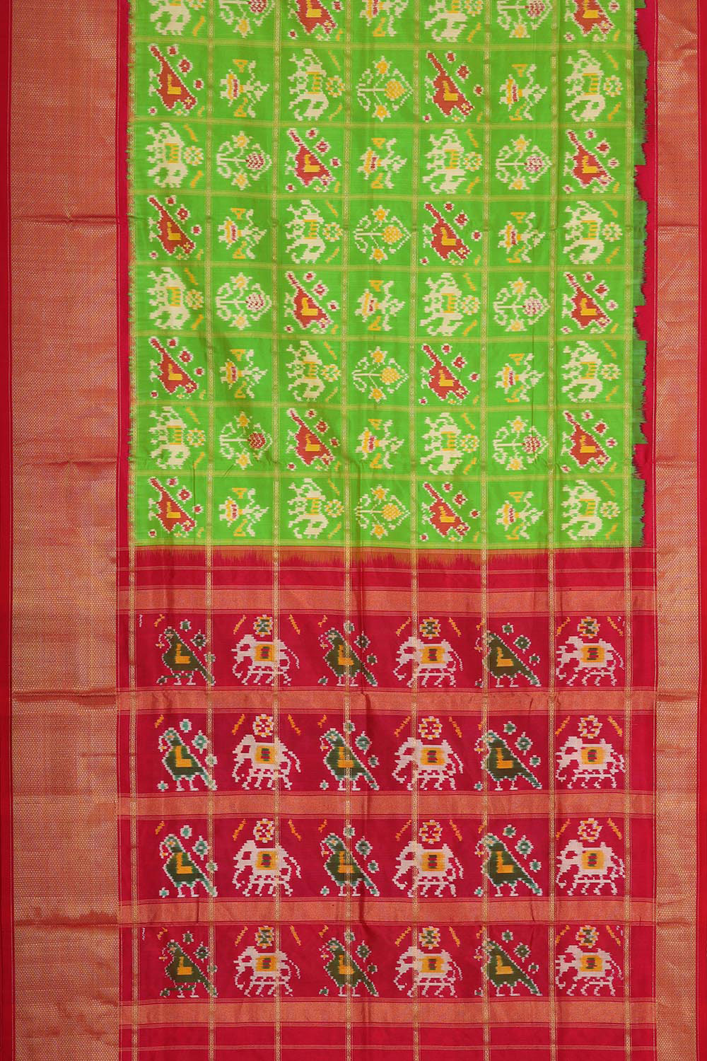 Collection of Pochampally-Silk Green Saree in a gallery layout