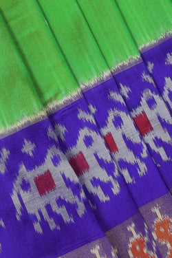 Collection of Pochampally-Silk Pavada Unstitched Set in a gallery layout