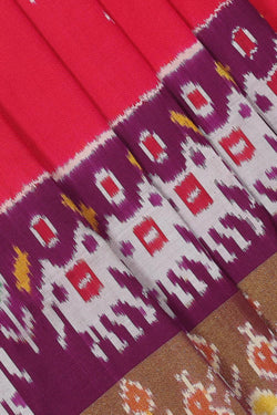 Image of Pochampally-Silk Pavada Unstitched Set