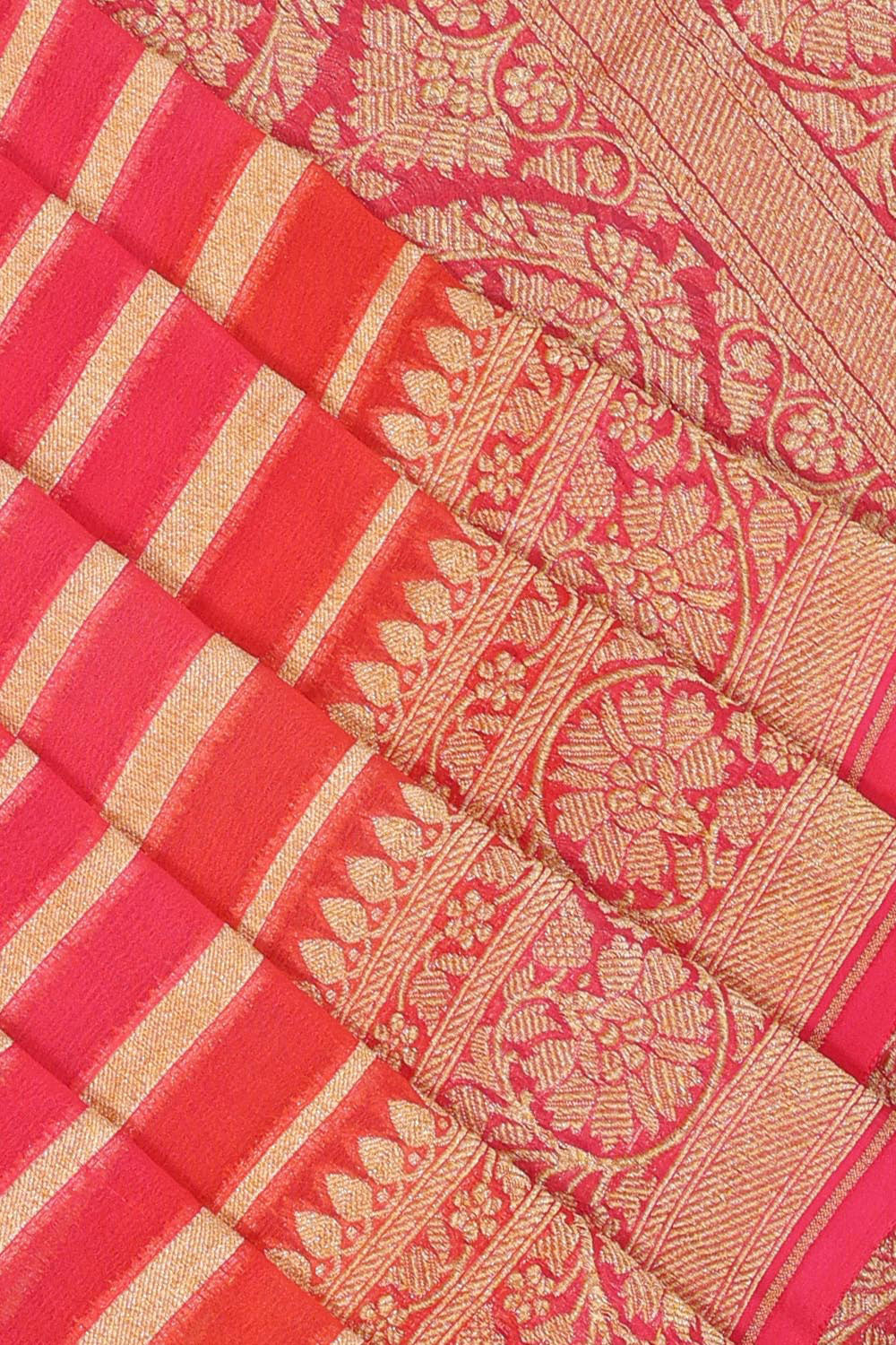 Collection of Banarasi Georgette Silver-Stripe Saree in a gallery layout