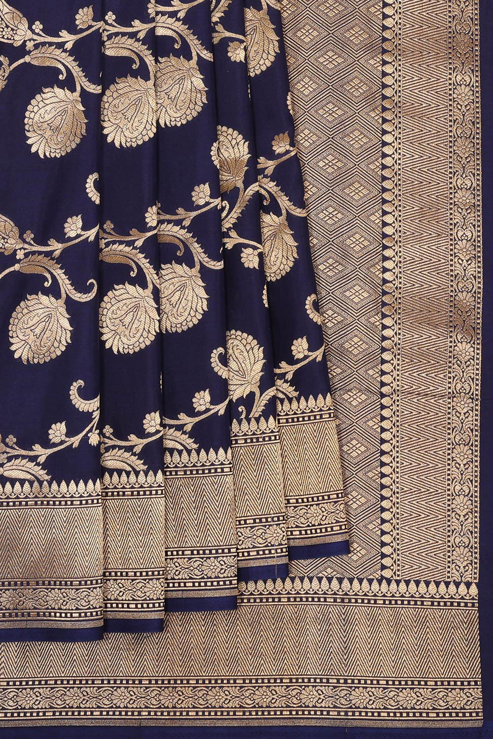 Collection of Banarasi Silk Navy Blue Saree in a gallery layout