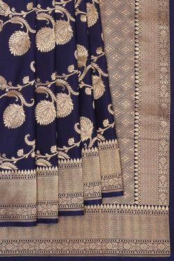 Image of Banarasi Silk Navy Blue Saree