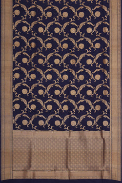 Image of Banarasi Silk Navy Blue Saree