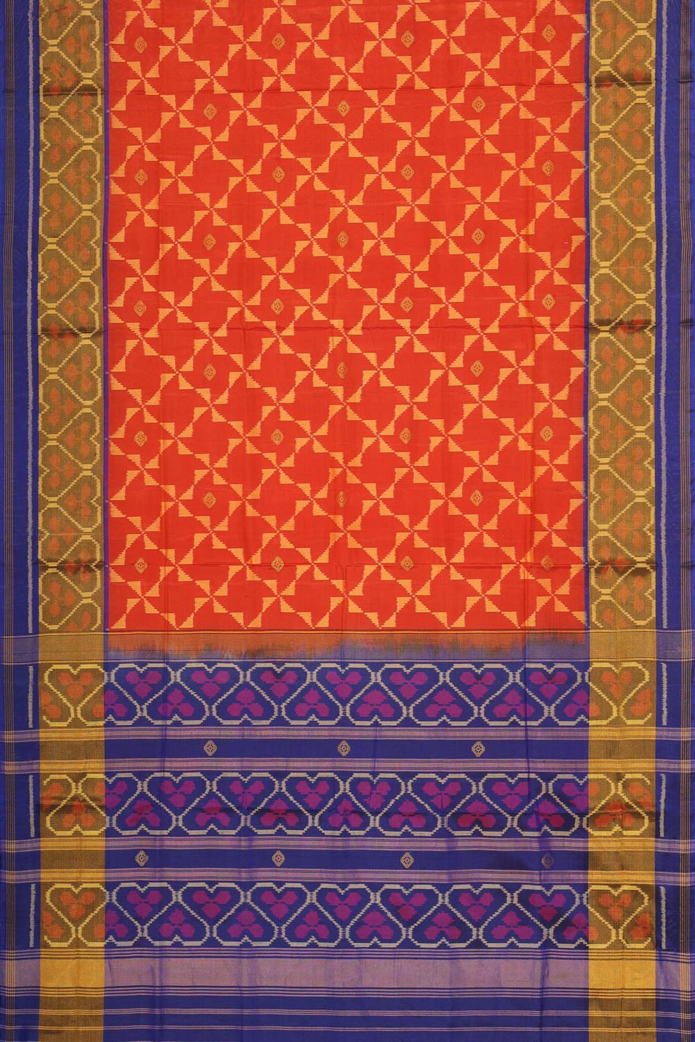 Collection of Rajkot Patola Orange Saree in a gallery layout