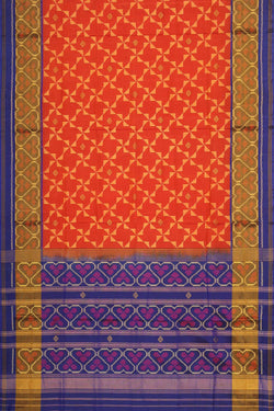 Collection of Rajkot Patola Orange Saree in a gallery layout