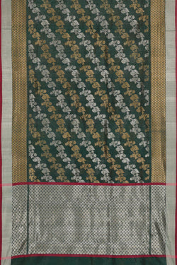 Image of Chanderi Bottle Green Saree