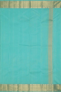 Collection of Venkatagiri Silk Turquoise-Blue Traditional Dhoti With Kanduva (8 X 4) in a gallery layout