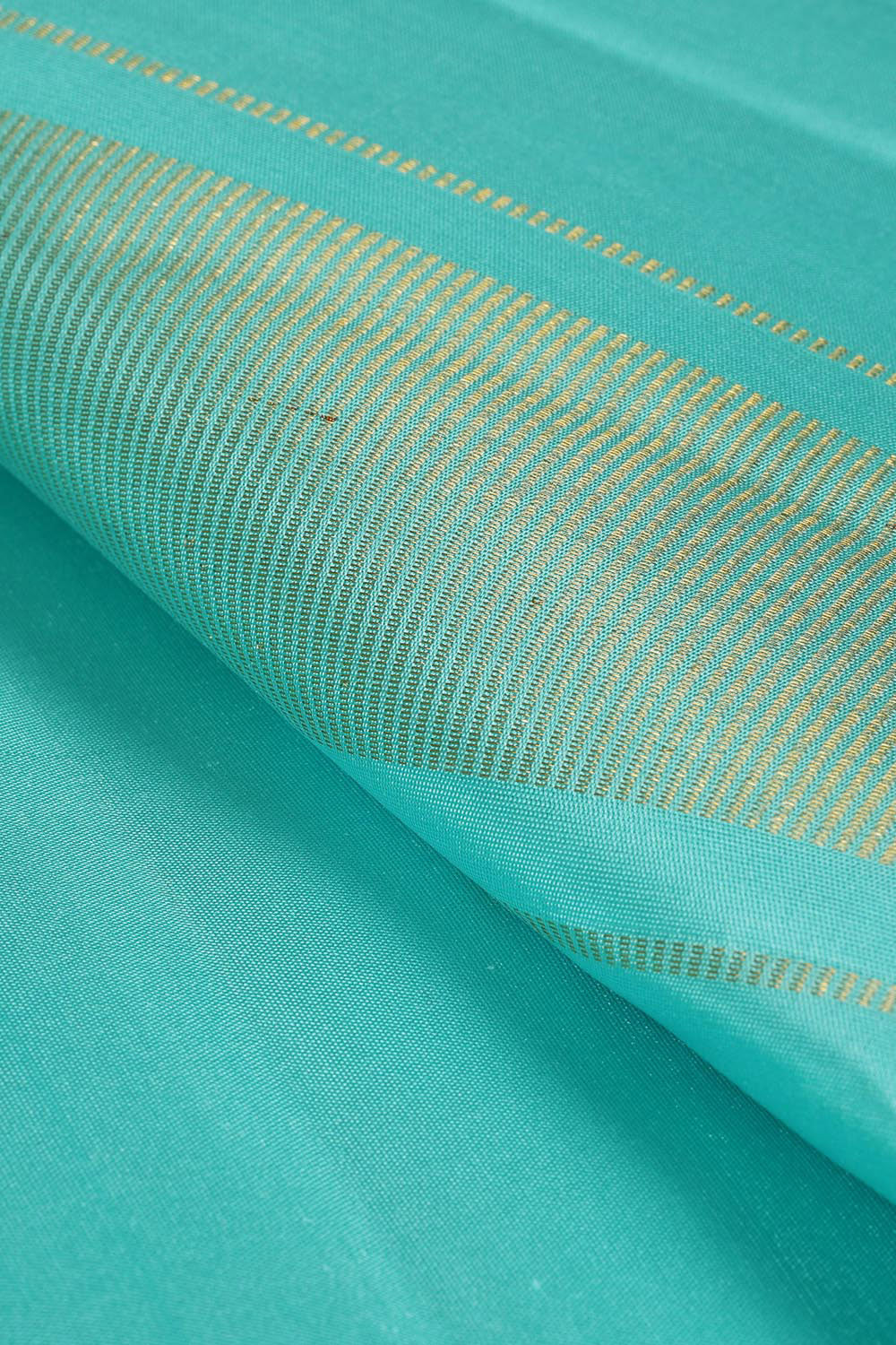 Image of Venkatagiri Silk Turquoise-Blue Traditional Dhoti With Kanduva (8 X 4)