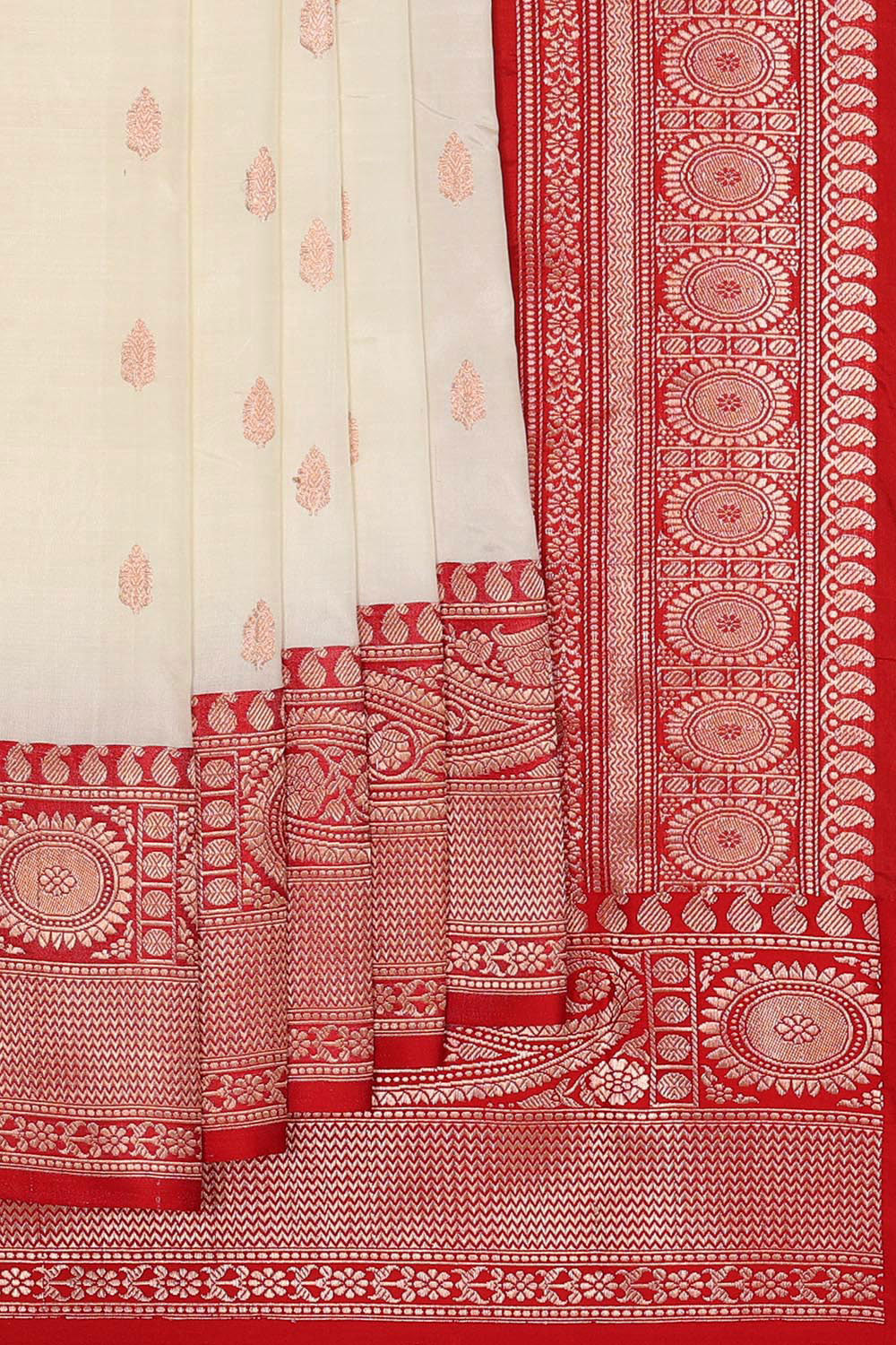 Collection of Banarasi Silk Off-White Saree in a gallery layout