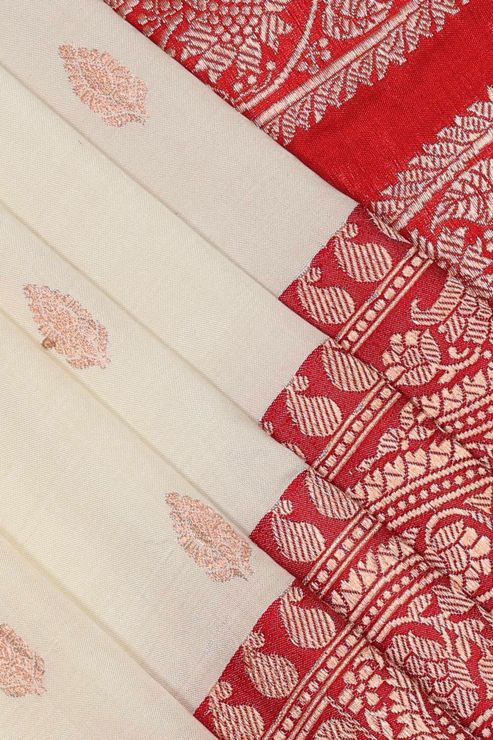 Collection of Banarasi Silk Off-White Saree in a gallery layout