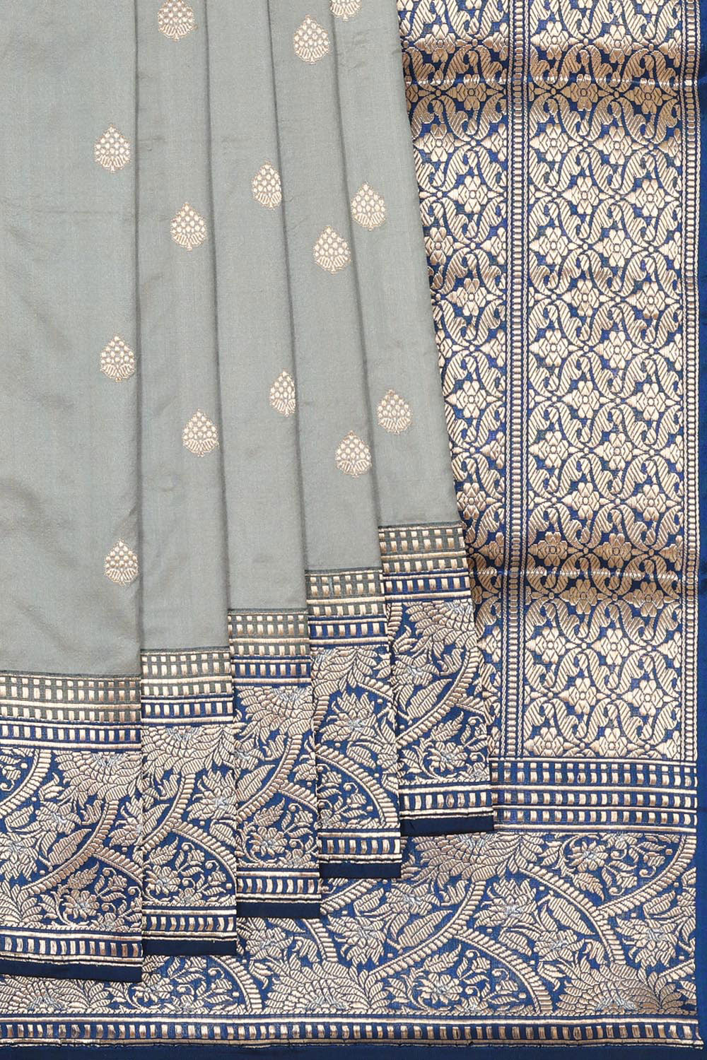 Collection of Banarasi Silk Silver-Grey Saree in a gallery layout