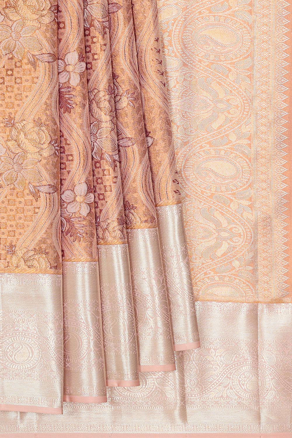 Collection of Kanchipattu Tissue Brocade Saree in a gallery layout