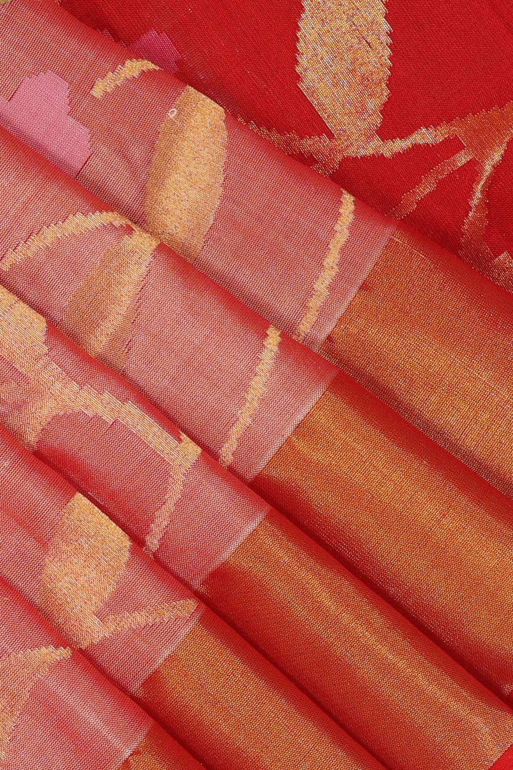 Uppada Silk Coral Pink Saree