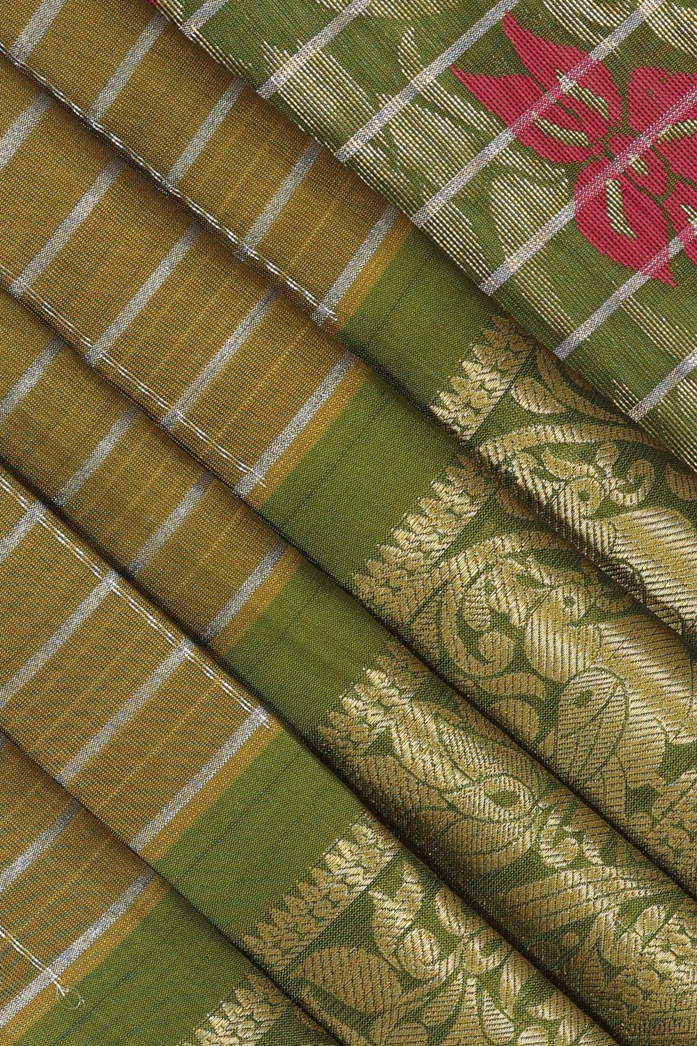 Collection of Gorgeous Silk Green Saree in a gallery layout