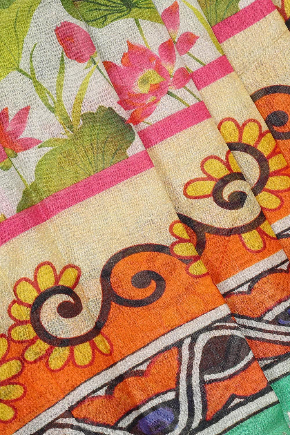 Collection of Mangalgiri Pichwai Printed Saree in a gallery layout