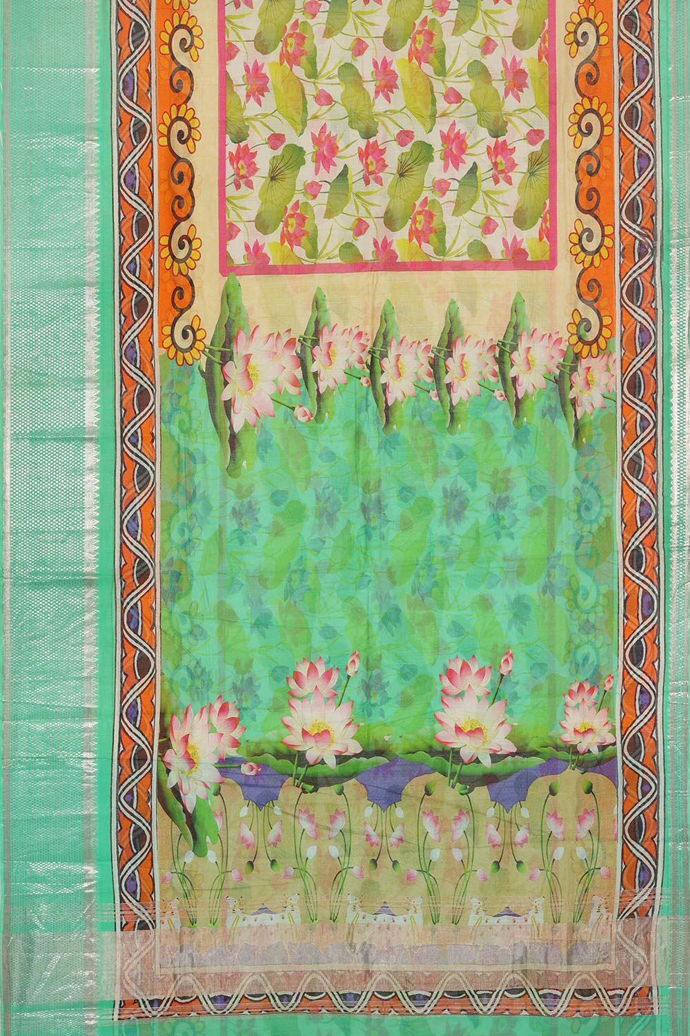 Collection of Mangalgiri Pichwai Printed Saree in a gallery layout