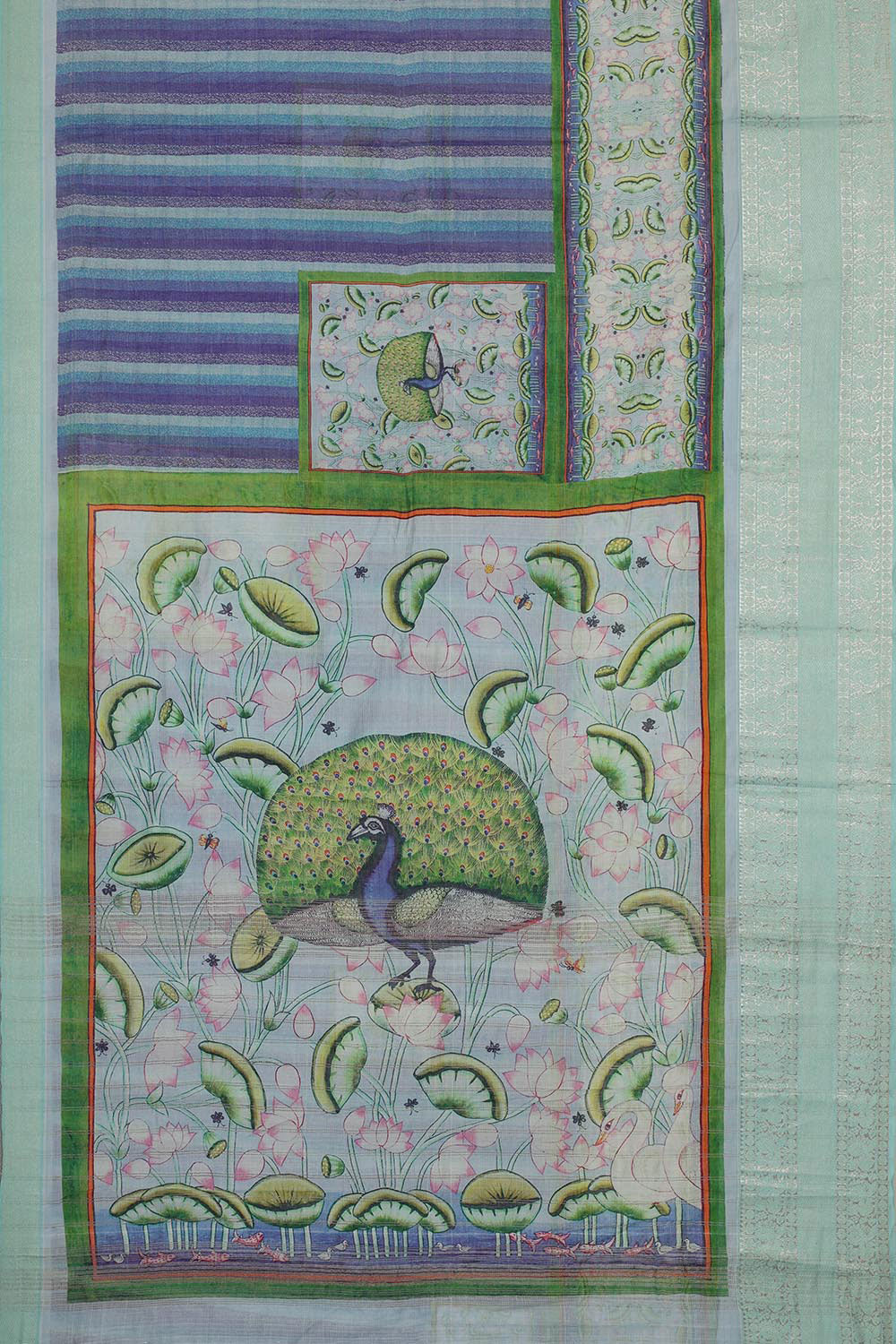 Collection of Mangalgiri Pichwai Printed Saree in a gallery layout