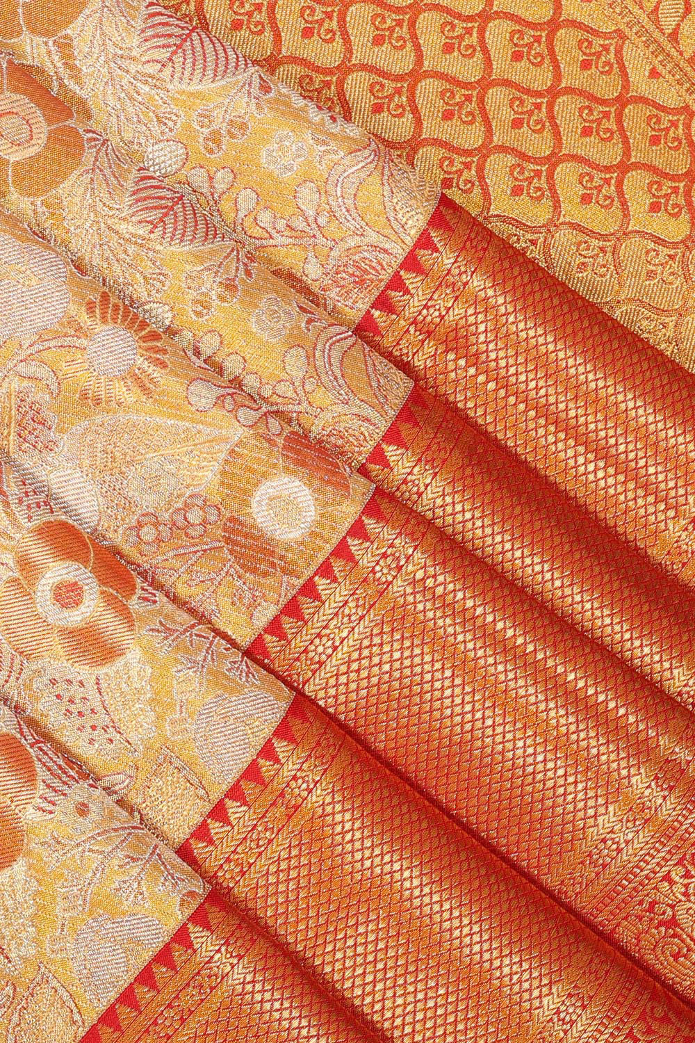 Kanchipattu Brocade Gold Saree