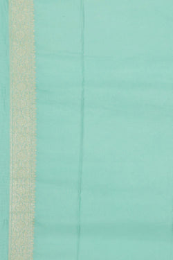 Image of Muslin Crepe Aqua-Green Saree