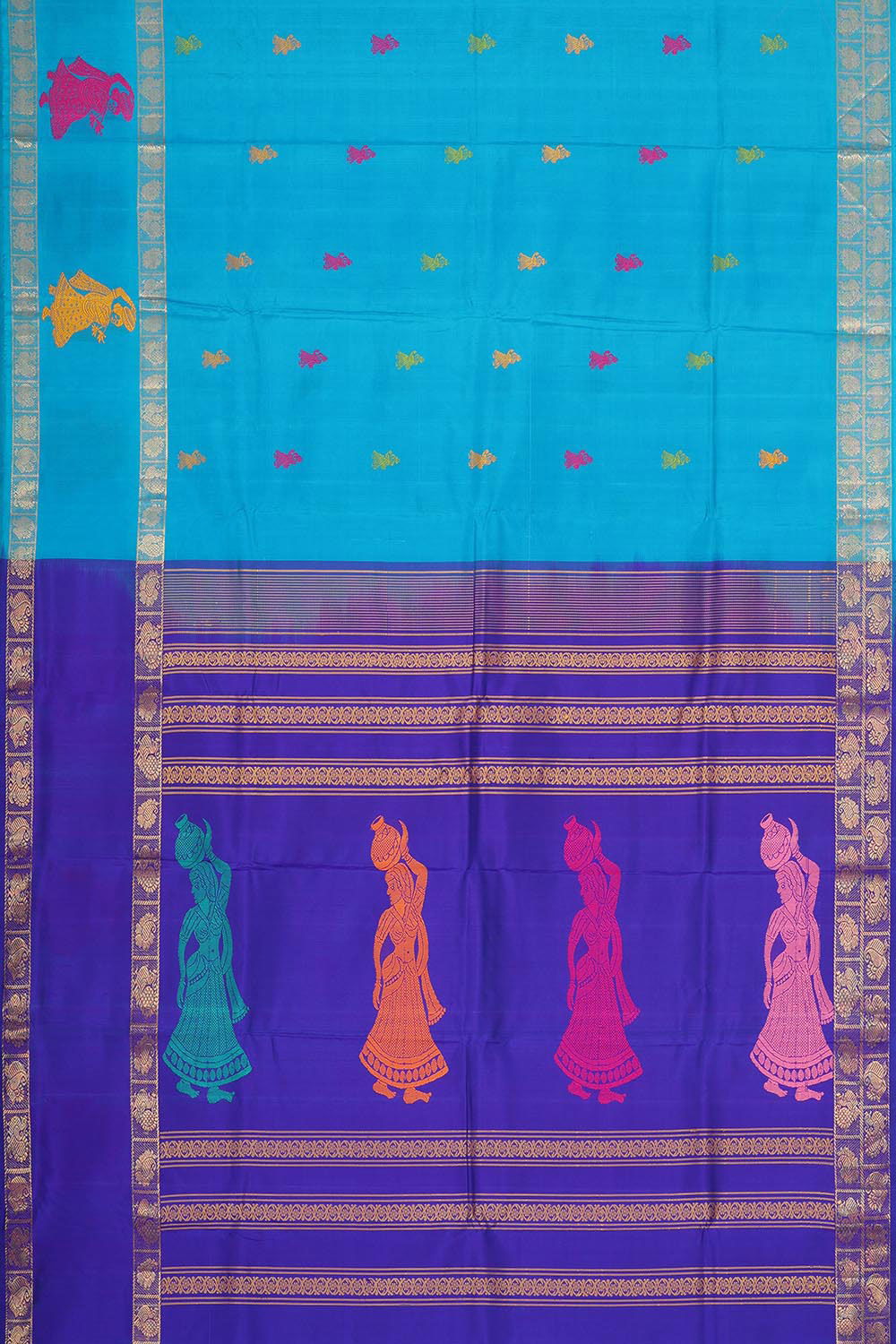 Collection of Simple Yet Elegant Blue Saree in a gallery layout