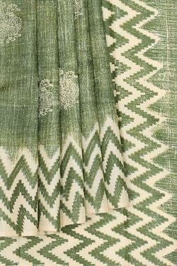 Collection of Simple Yet Elegant Green Saree in a gallery layout