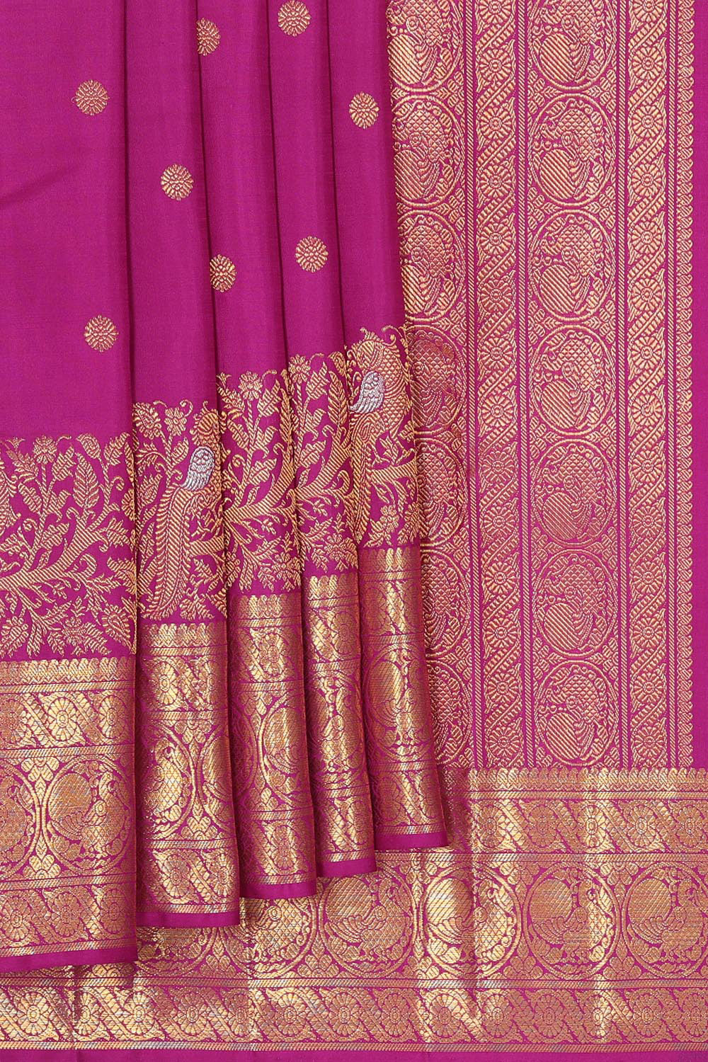 Kanchipattu Magenta-Pink Saree