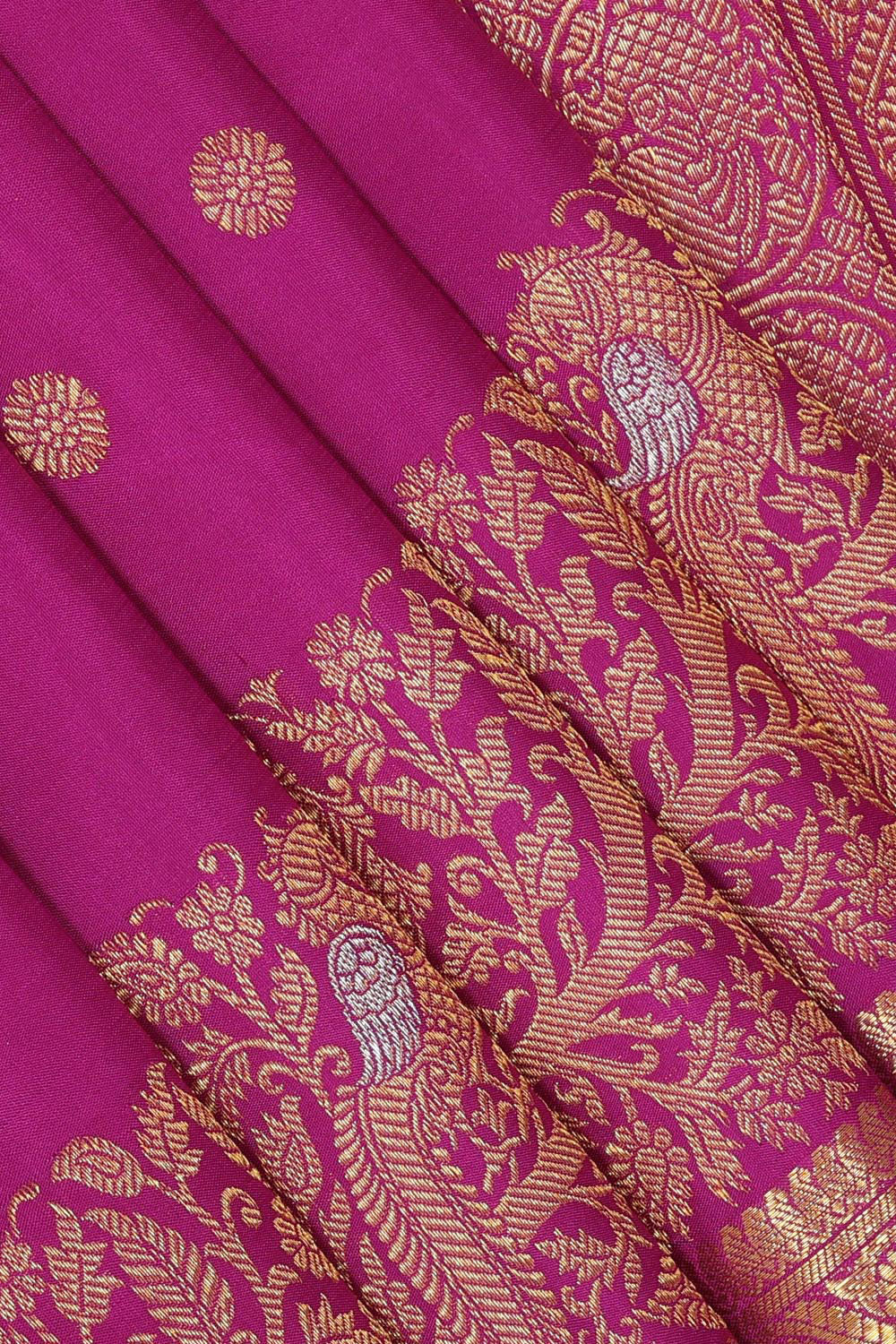 Kanchipattu Magenta-Pink Saree