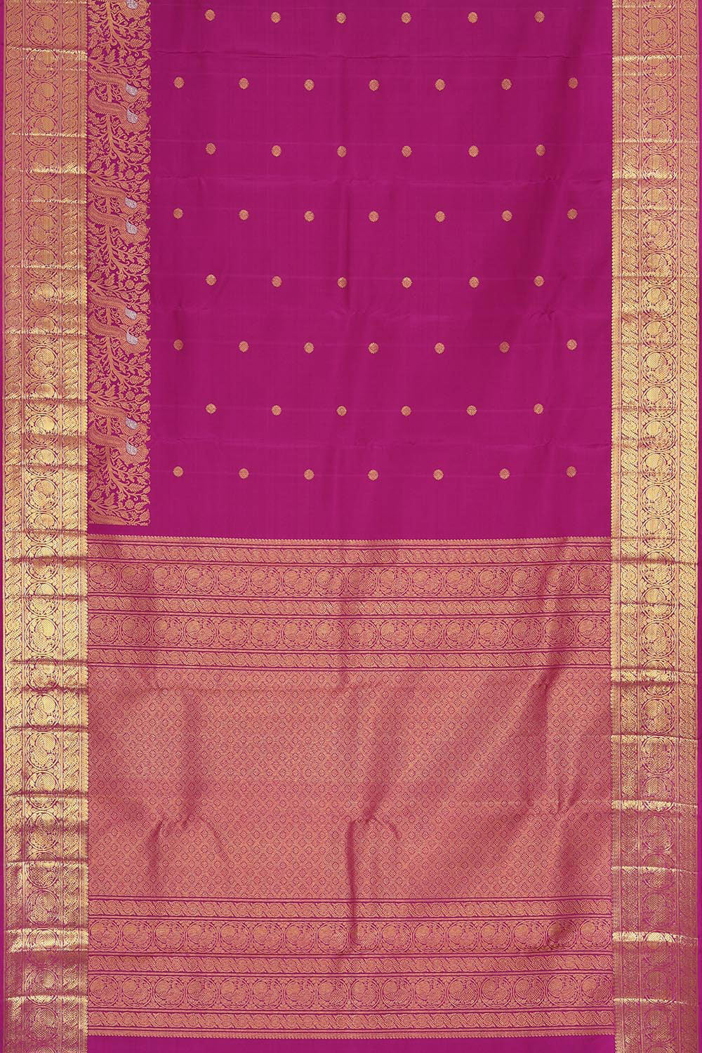 Kanchipattu Magenta-Pink Saree