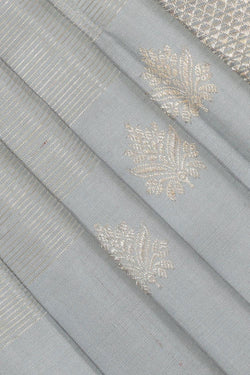 Image of Kanchipattu Silver-Grey Saree