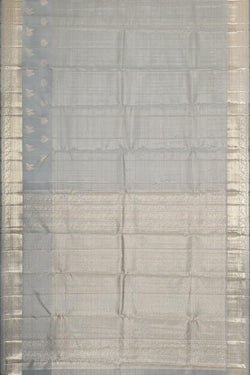 Image of Kanchipattu Silver-Grey Saree